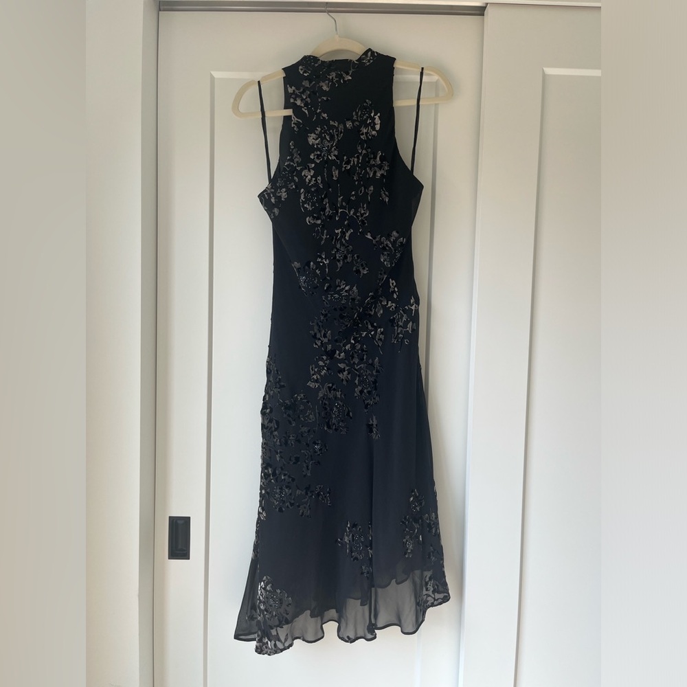 Vintage Y2K Jones New York Cowl Neck Silk & Velvet dress - Picture 6 of 6